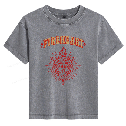 Pagewings Fireheart Women's Washed T-shirt