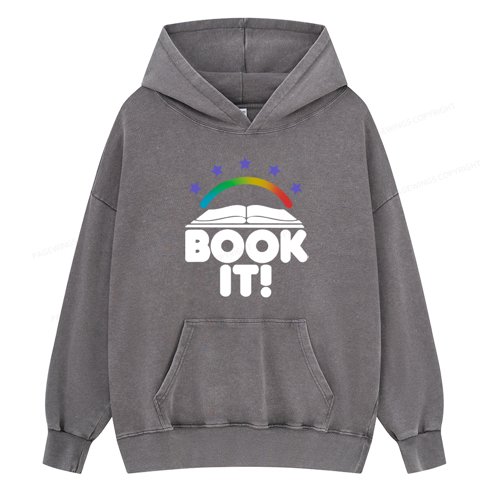 Pagewings Book It Unisex Washed Hoodie