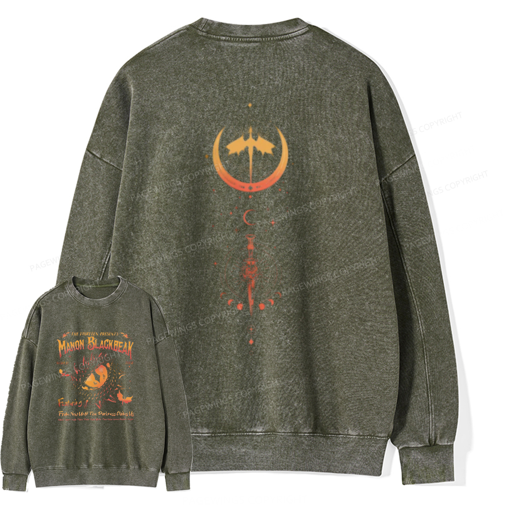 Pagewings Manon Blackbeak Throne of Glass Unisex Washed Sweatshirt