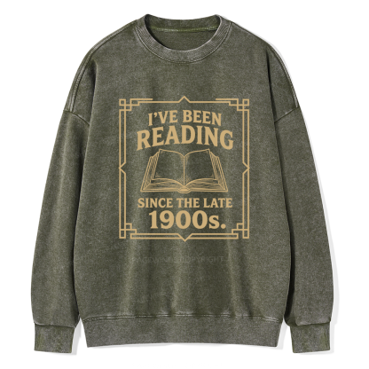 Pagewings I’ve Been Reading Since The Late 1900s Unisex Washed Sweatshirt