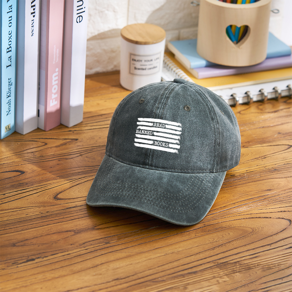 Pagewings Read Banned Books Bookworm Librarian Washed Cap