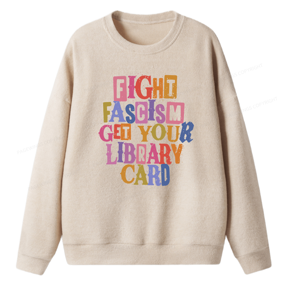 Pagewings Get Your Library Card Unisex Knit Sweatshirt