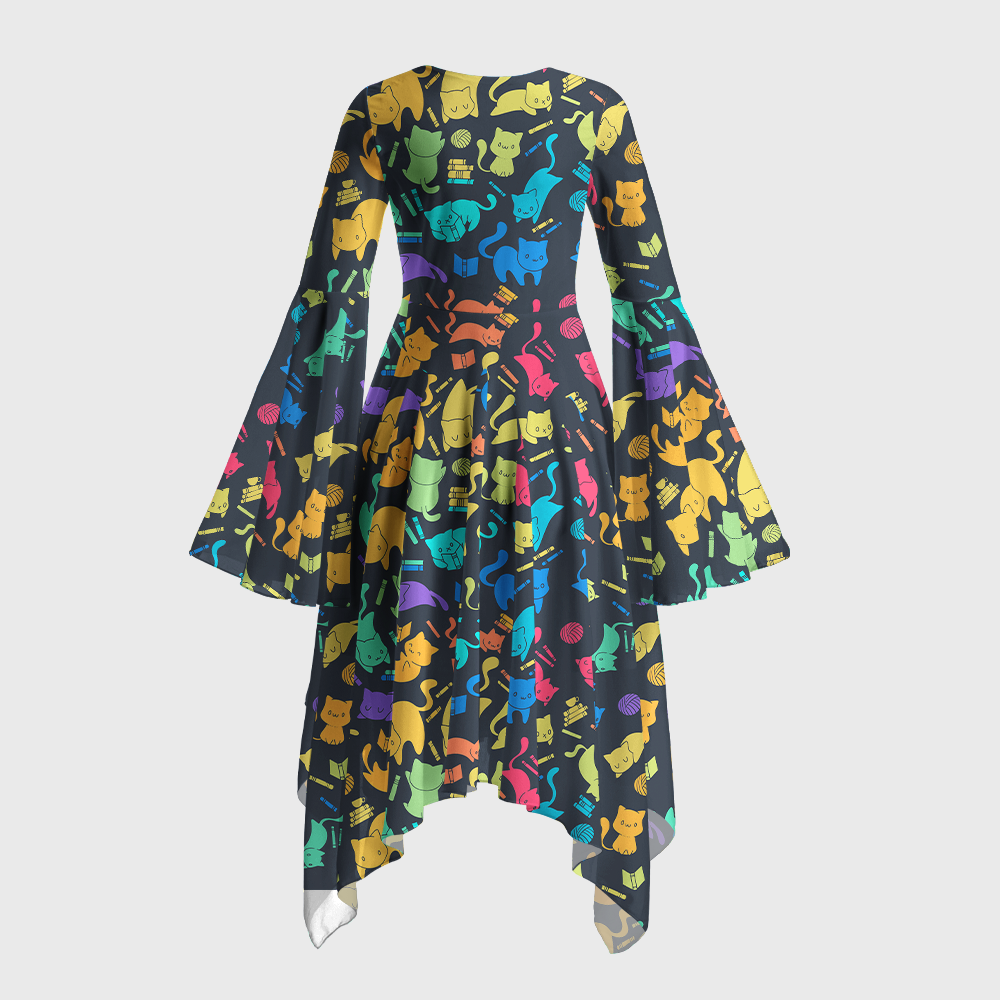Pagewings Book Lover Bell Sleeve Dress