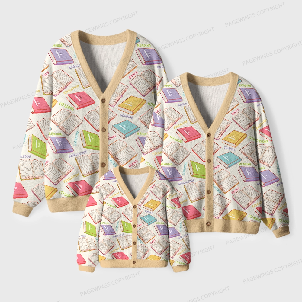 Pagewings Books Unisex Ugly Cardigan Sweaters