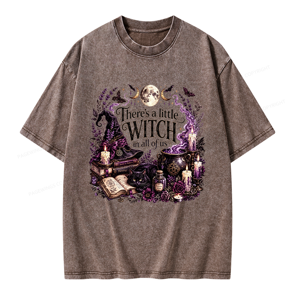 Pagewings Mystical Witchy Unisex Washed T-shirt