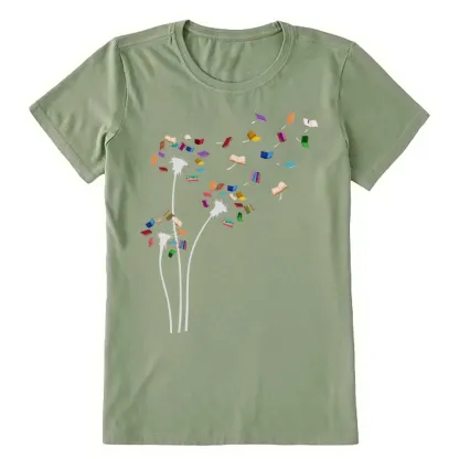 Pagewings Cute Dandelion Books Flower Fly Unisex Classic T-shirt