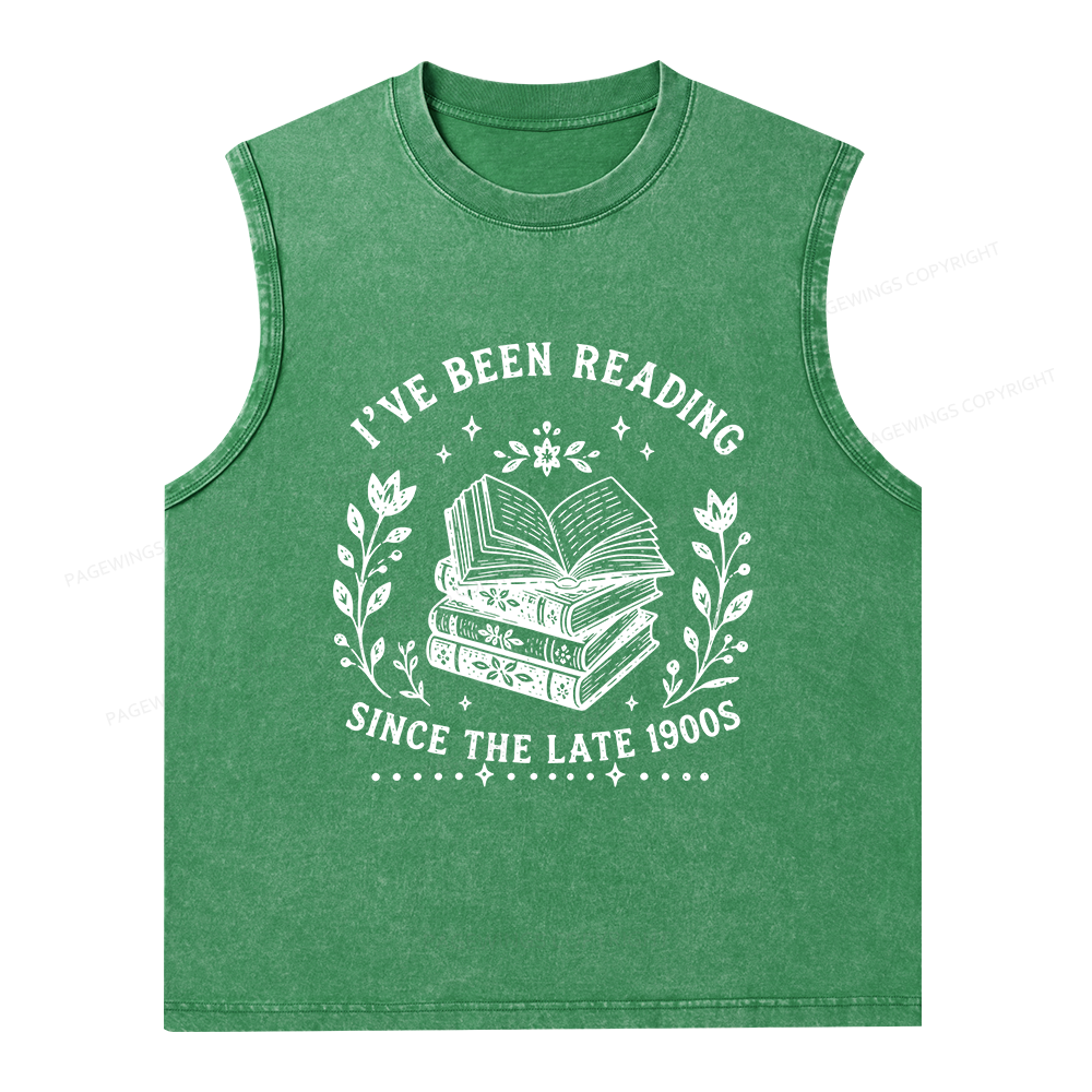 Pagewings I’ve Been Reading Since The Late 1900s Unisex Washed Tank Top