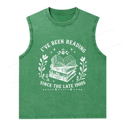 Pagewings I’ve Been Reading Since The Late 1900s Unisex Washed Tank Top