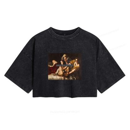 Pagewings Girls Will Be Girls Women's Washed Cropped T-shirt