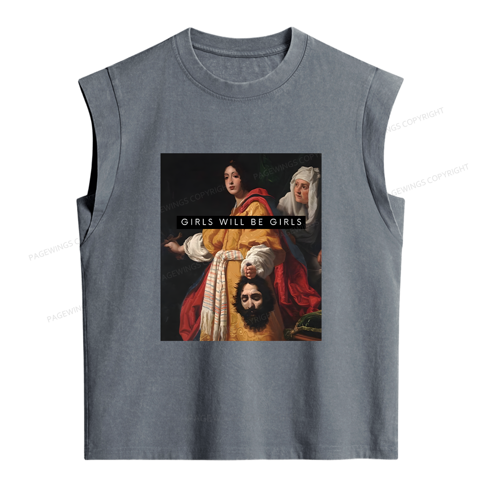 Pagewings Girls Will be Girls Women's Washed Tank Top