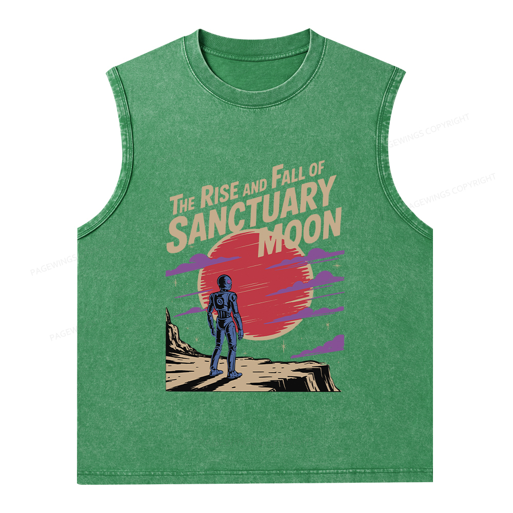 Pagewings The Rise And Fall Of Sanctuary Moon Unisex Washed Tank Top