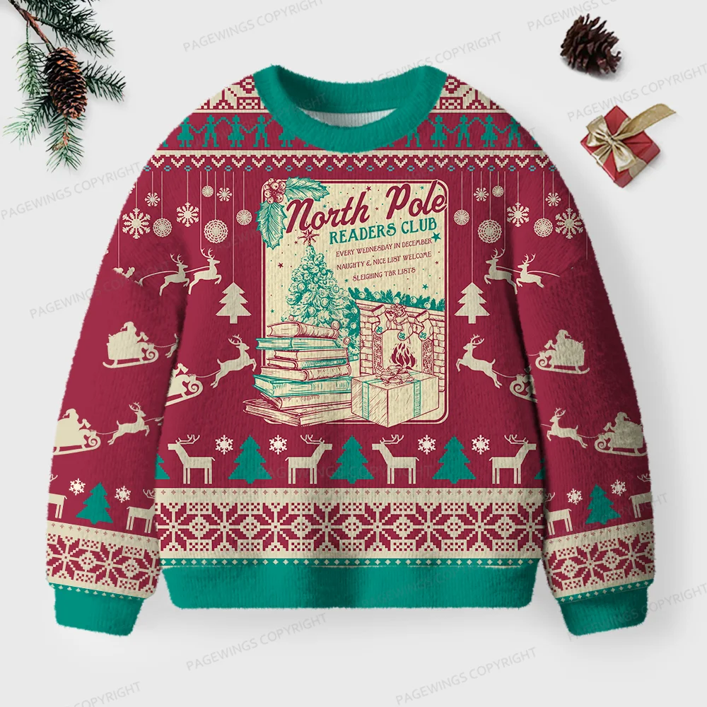 Pagewings North Pole Readers Club Unisex Ugly Knit Sweatshirt