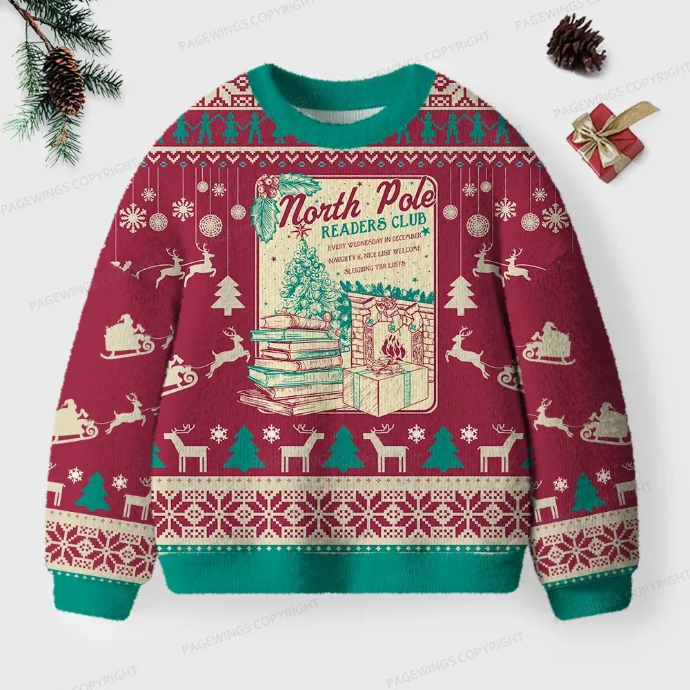 Pagewings North Pole Readers Club Unisex Ugly Knit Sweatshirt