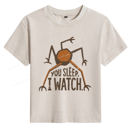 Pagewings You Sleep I Watch Women's Washed T-shirt