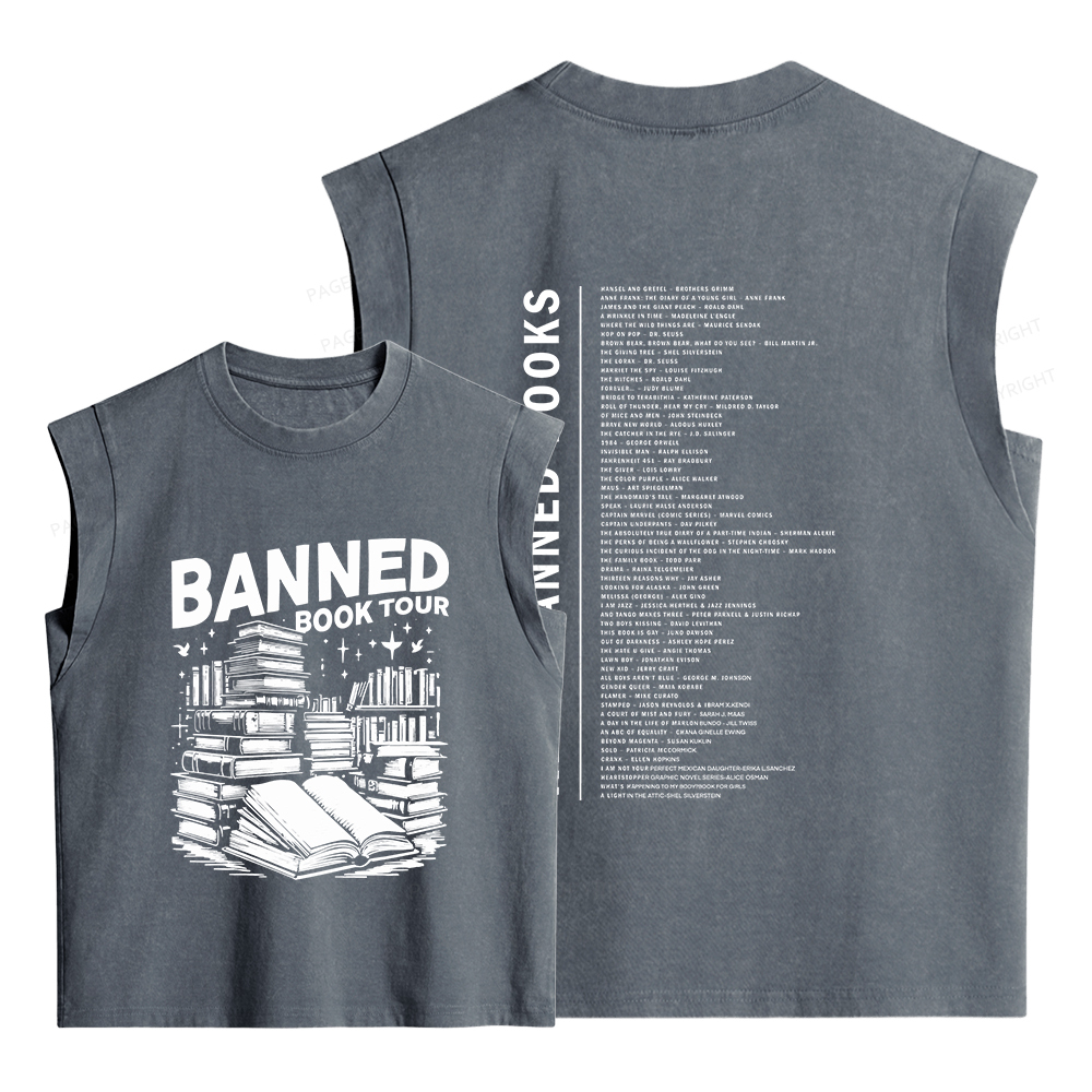 Pagewings Banned Books Tour Women's Washed Tank Top