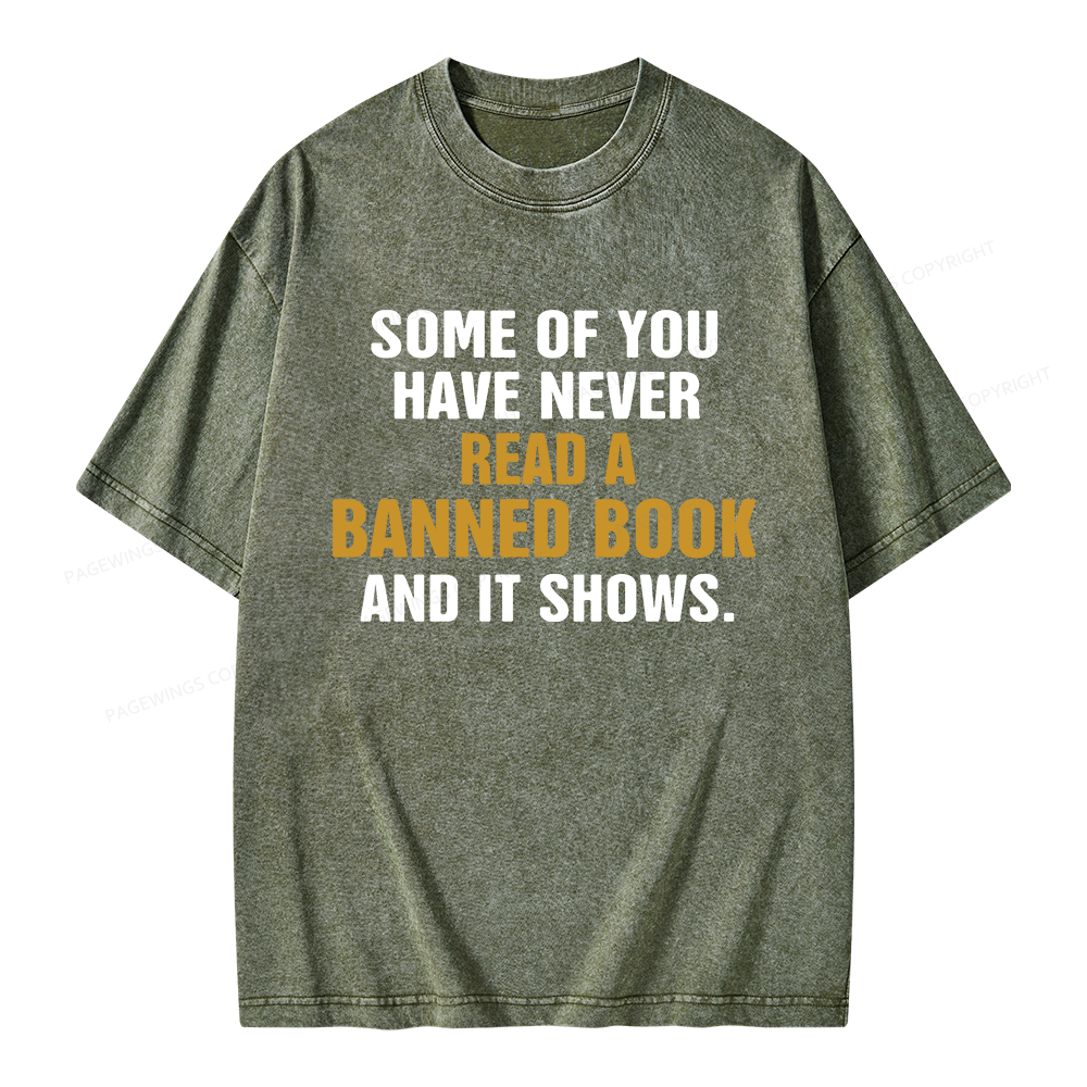 Pagewings Read Banned Books Unisex Washed T-shirt