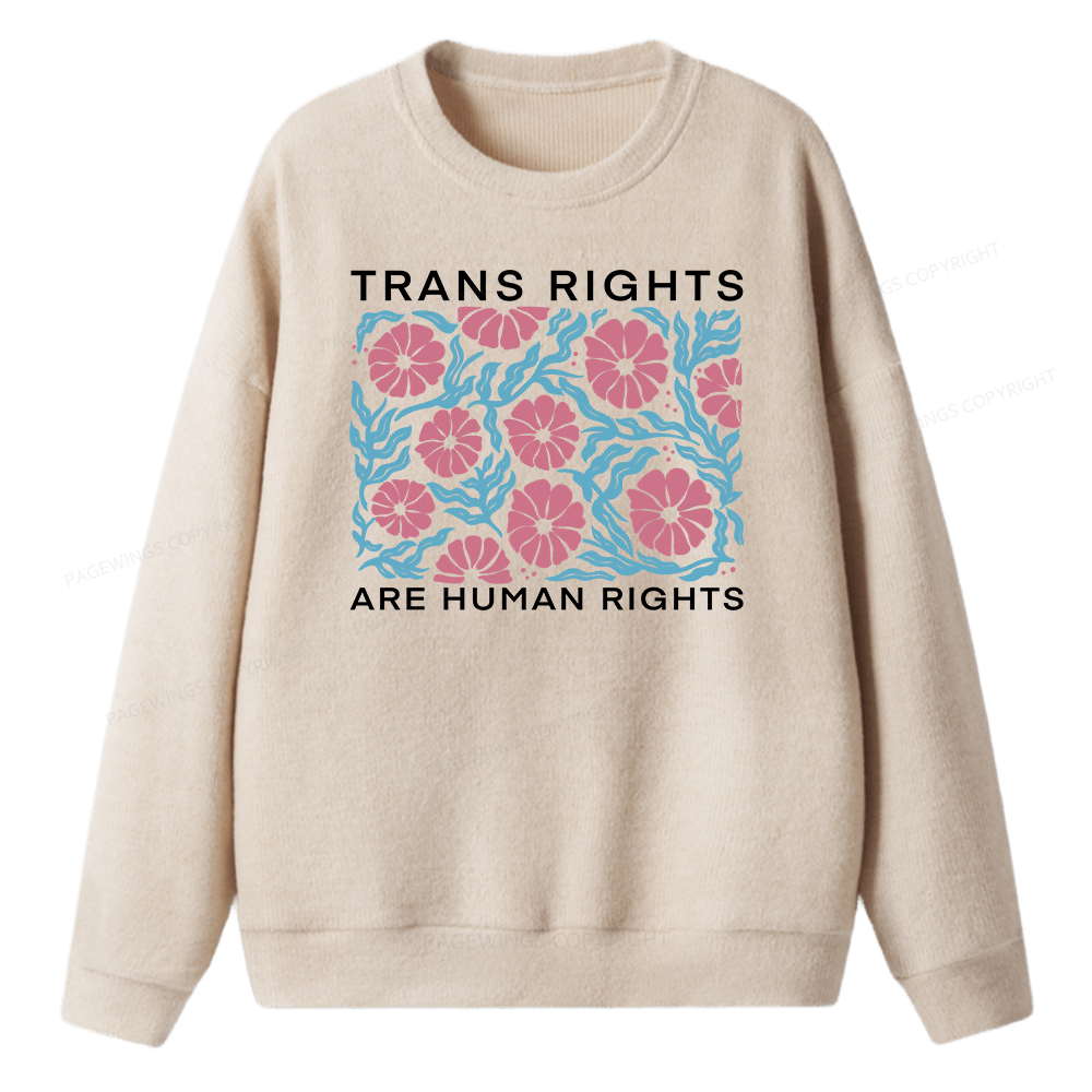 Pagewings Trans Rights Are Human Rights Unisex Knit Sweatshirt