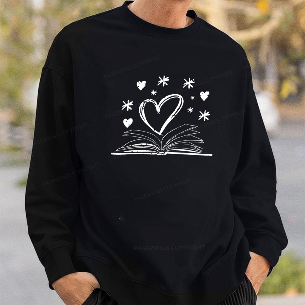 Pagewings Bookworm Librarian Valentines Day Book Unisex Classic Sweatshirt