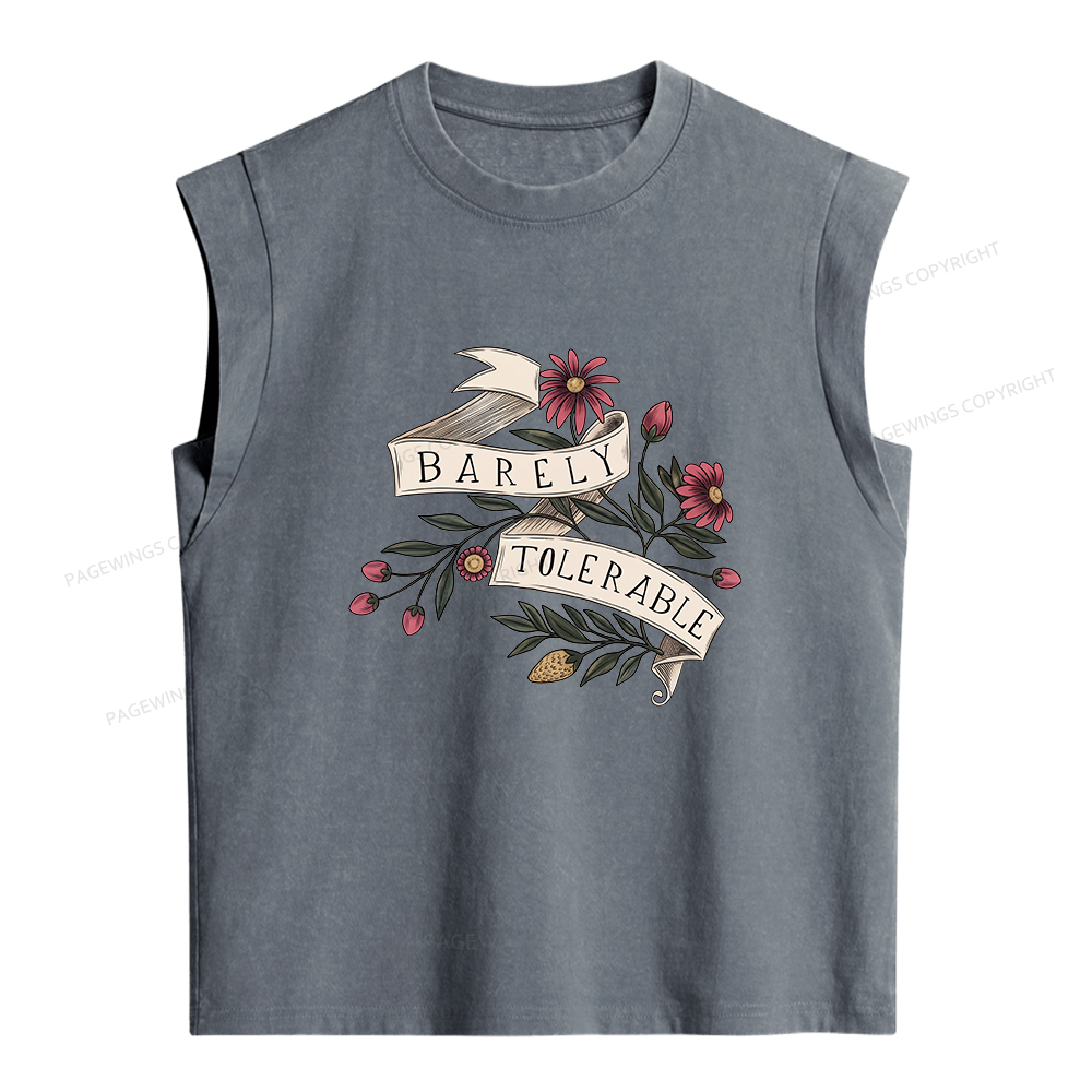 Pagewing Barely Tolerable Women's Washed Tank Top