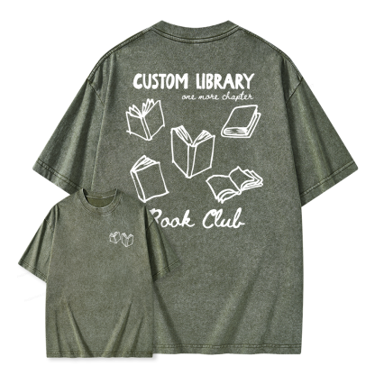 Pagewings Personalized Library Book Club Unisex Washed T-shirt