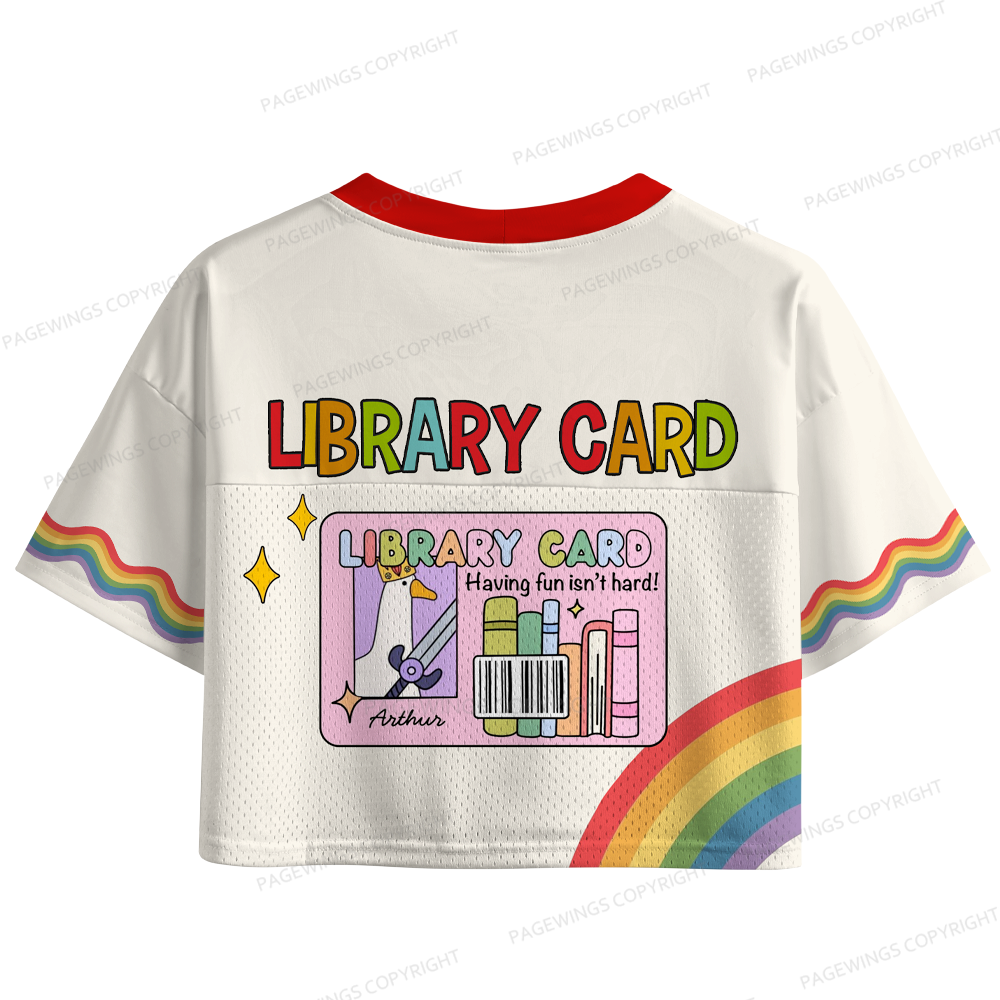 Pagewings When You've Got A Library Card Women's Crop Mesh Jersey