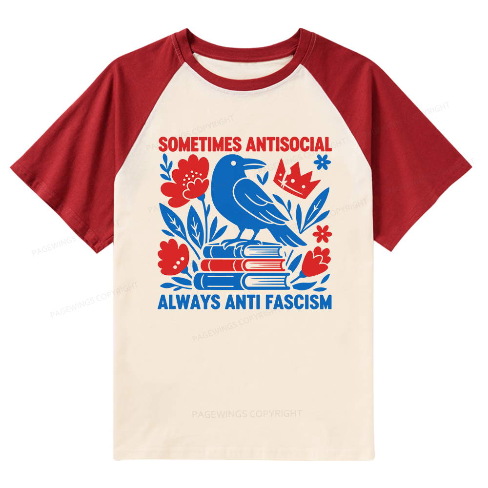 Pagewings Anti Fascism Raglan T-shirt