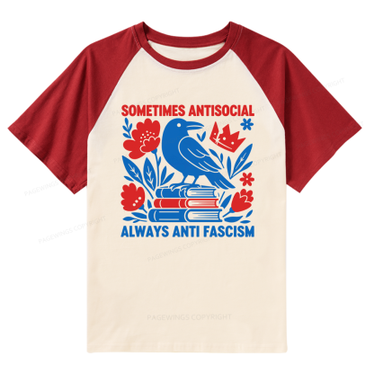 Pagewings Anti Fascism Raglan T-shirt