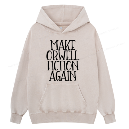 Pagewings Make Orwell Fiction Again  Unisex Washed Hoodie