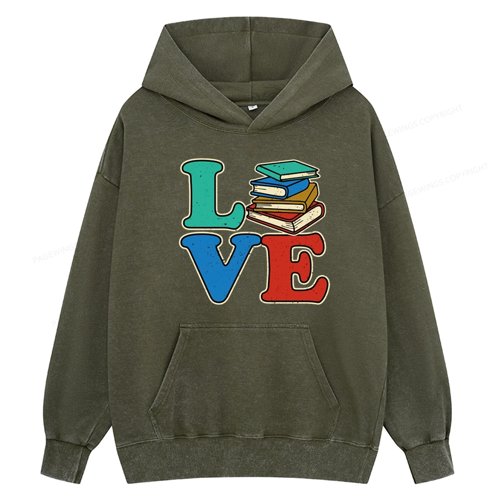 Pagewings Book Lovers Unisex Washed Hoodie
