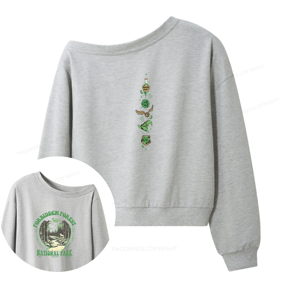 Pagewings Forbidden Forest Women Off  Shoulder Sweatshirt