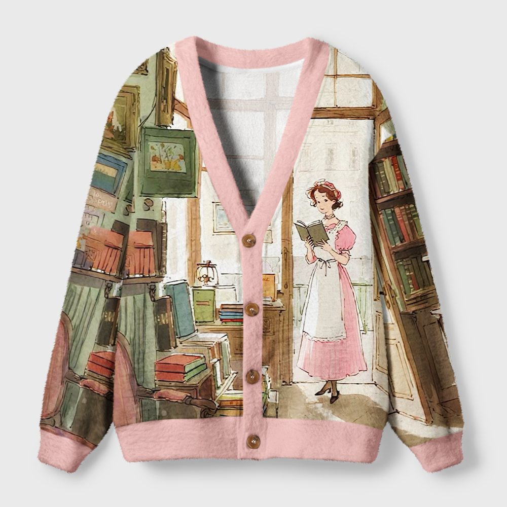 Pagewings Literary Women Light Knit Unisex Cardigan Sweaters