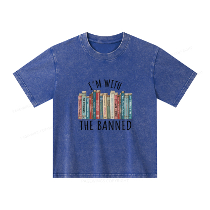 Pagewings I'm With The Banned Unisex Kids Washed T-shirt