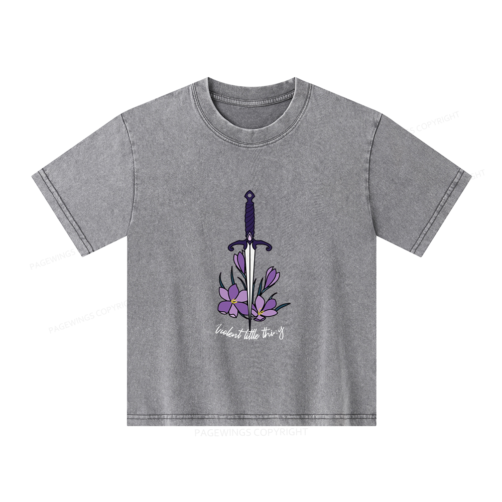 Pagewings ‘’Violent Little Thing" Fourth Wing MC Classic T-Shirt Unisex Kids Washed T-shirt