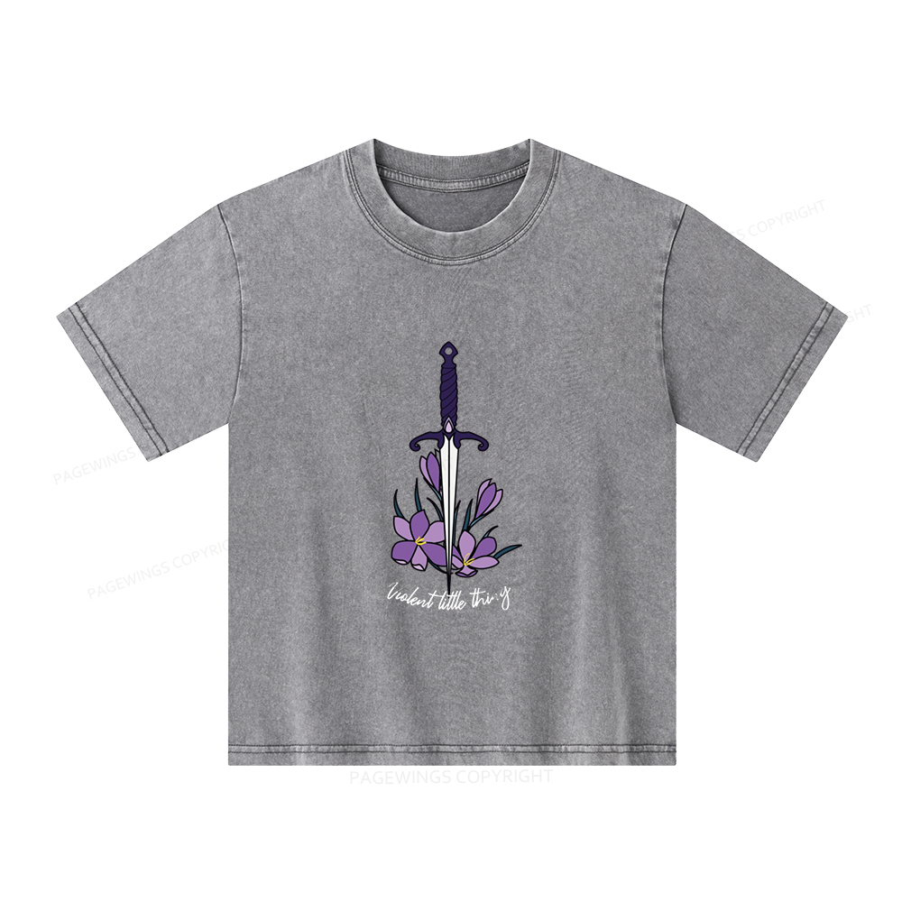Pagewings ‘’Violent Little Thing" Fourth Wing MC Classic T-Shirt Unisex Kids Washed T-shirt
