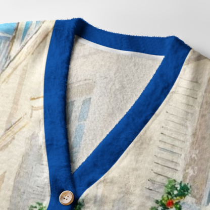 Pagewings Winter Bookshop Light Knit Unisex Cardigan Sweaters