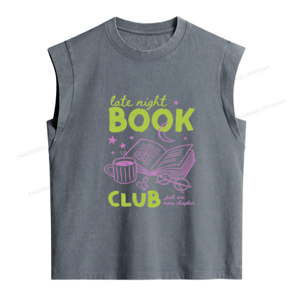 Pagewings Late Night Book Club Women's Washed Tank Top