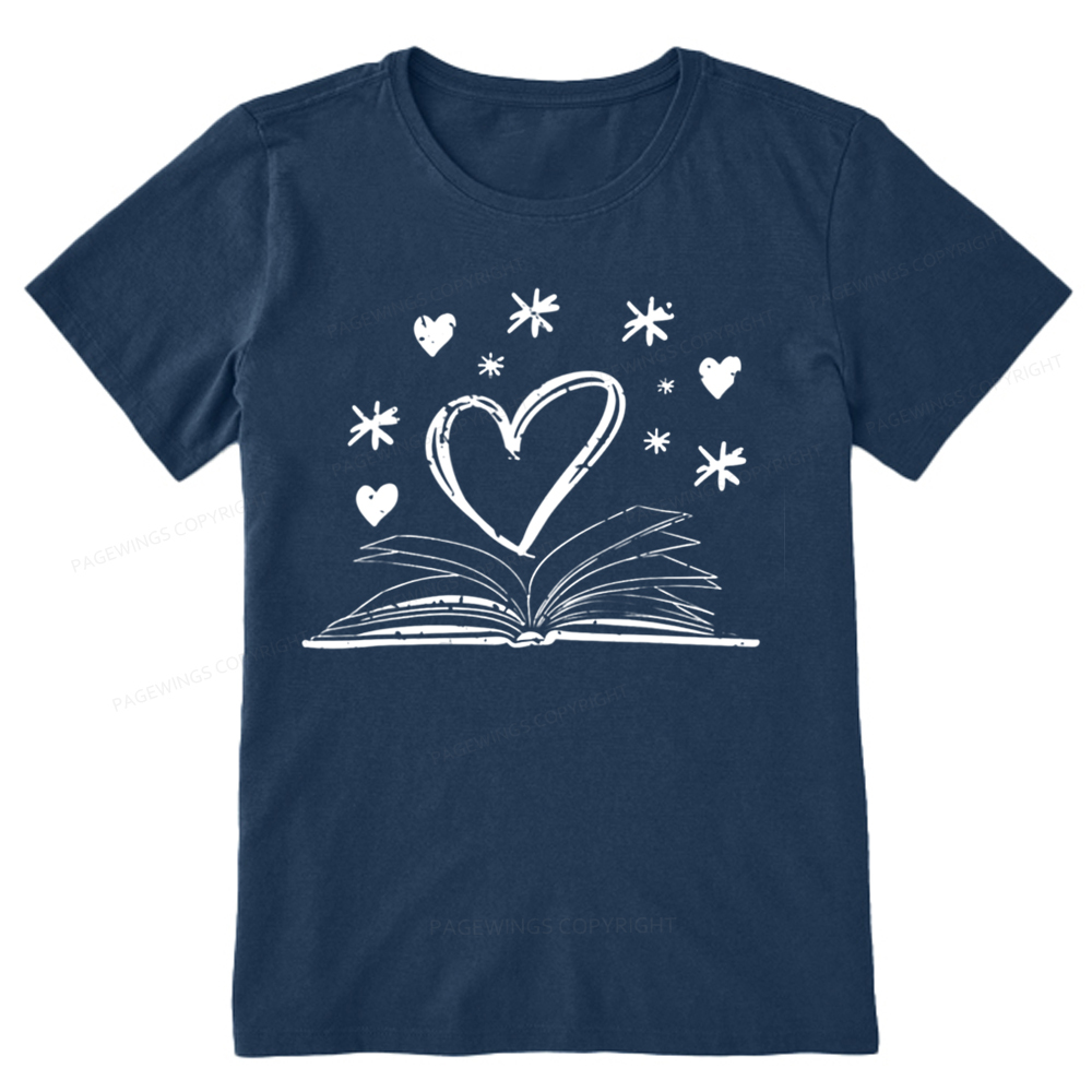 Pagewings Bookworm Librarian Valentines Day Book Unisex Classic T-shirt