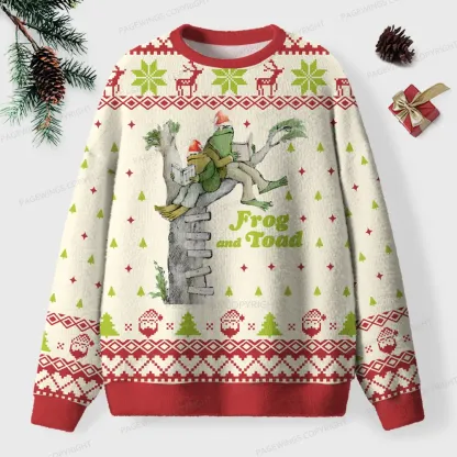 Pagewings Frog And Toad Unisex Ugly Knit Sweatshirt