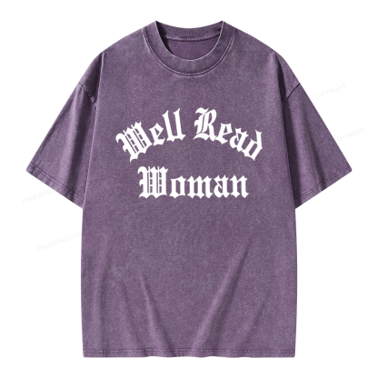 Pagewings Well Read Woman Unisex Washed T-shirt
