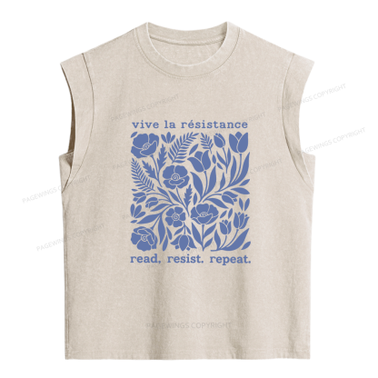 Pagewings Vive La Resistance Women's Washed Tank Top