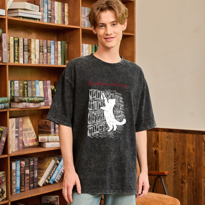 Pagewings Booked and Busy Unisex Washed T-shirt