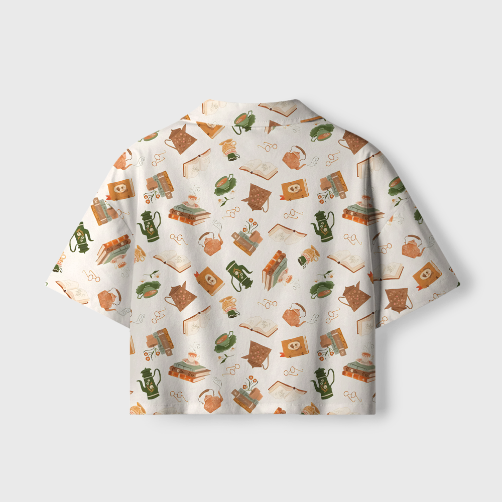Pagewings Book Lover Women's Camp Shirt
