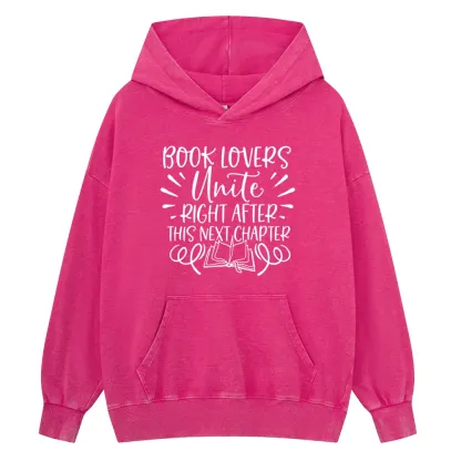 Pagewings Book Lovers Unite Unisex Washed Hoodie
