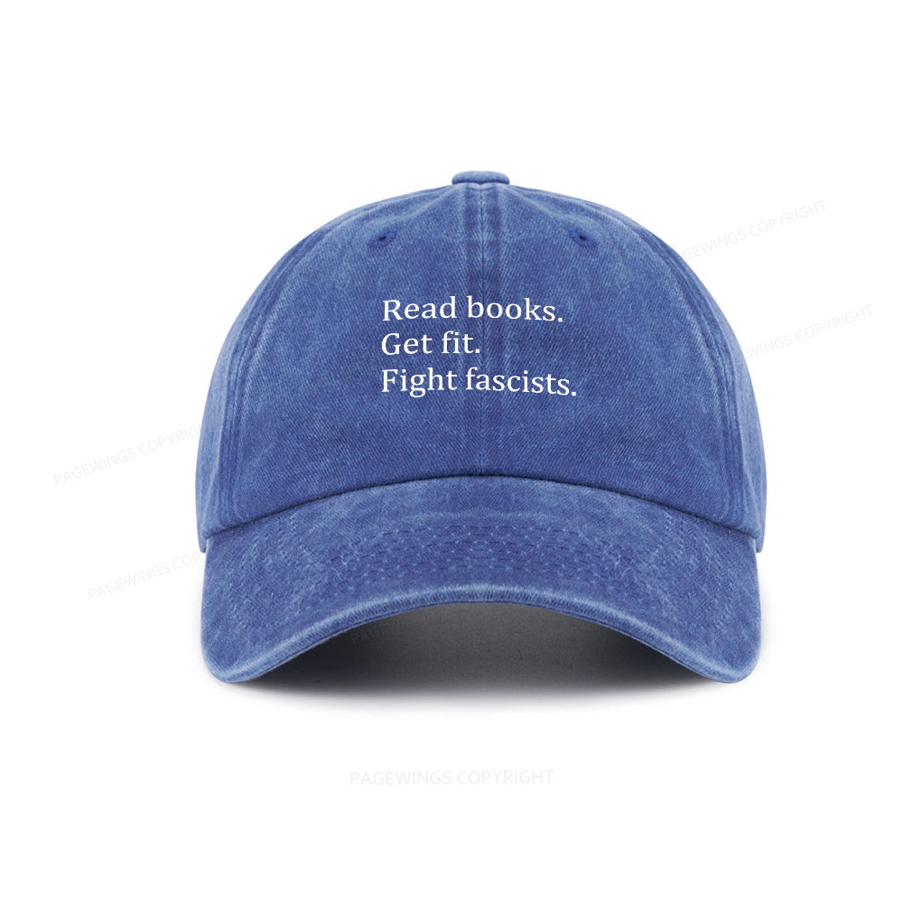 Pagewings Read Books Get Fit Fight Fascists Washed Cap