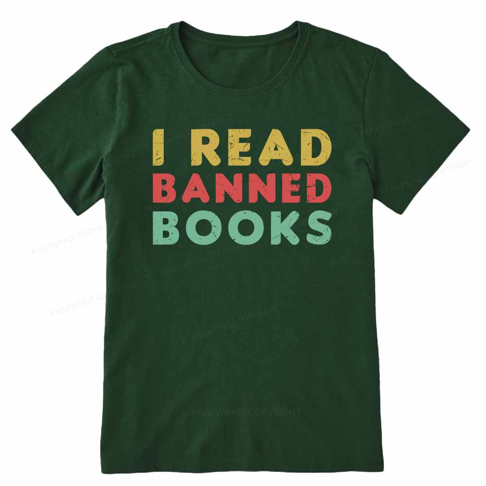 Pagewings Vintage I Read Banned Books Geek Readers T-Shirt Unisex Classic T-shirt