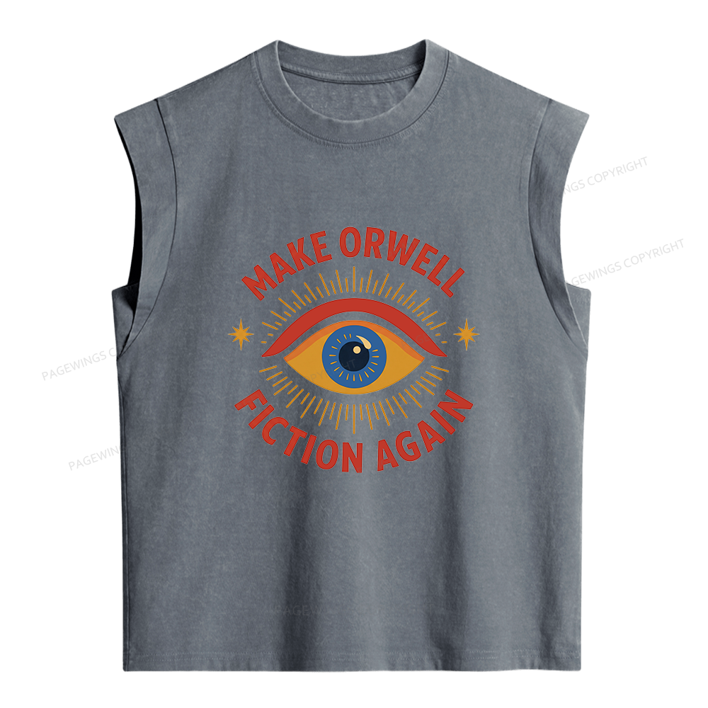 Pagewing Make Orwell Fiction Again Women's Washed Tank Top