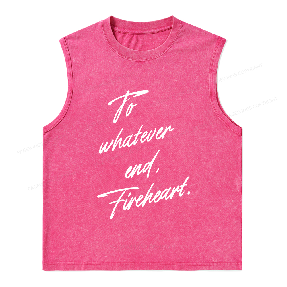 Pagewings To Whatever End Fireheart Unisex Washed Tank Top
