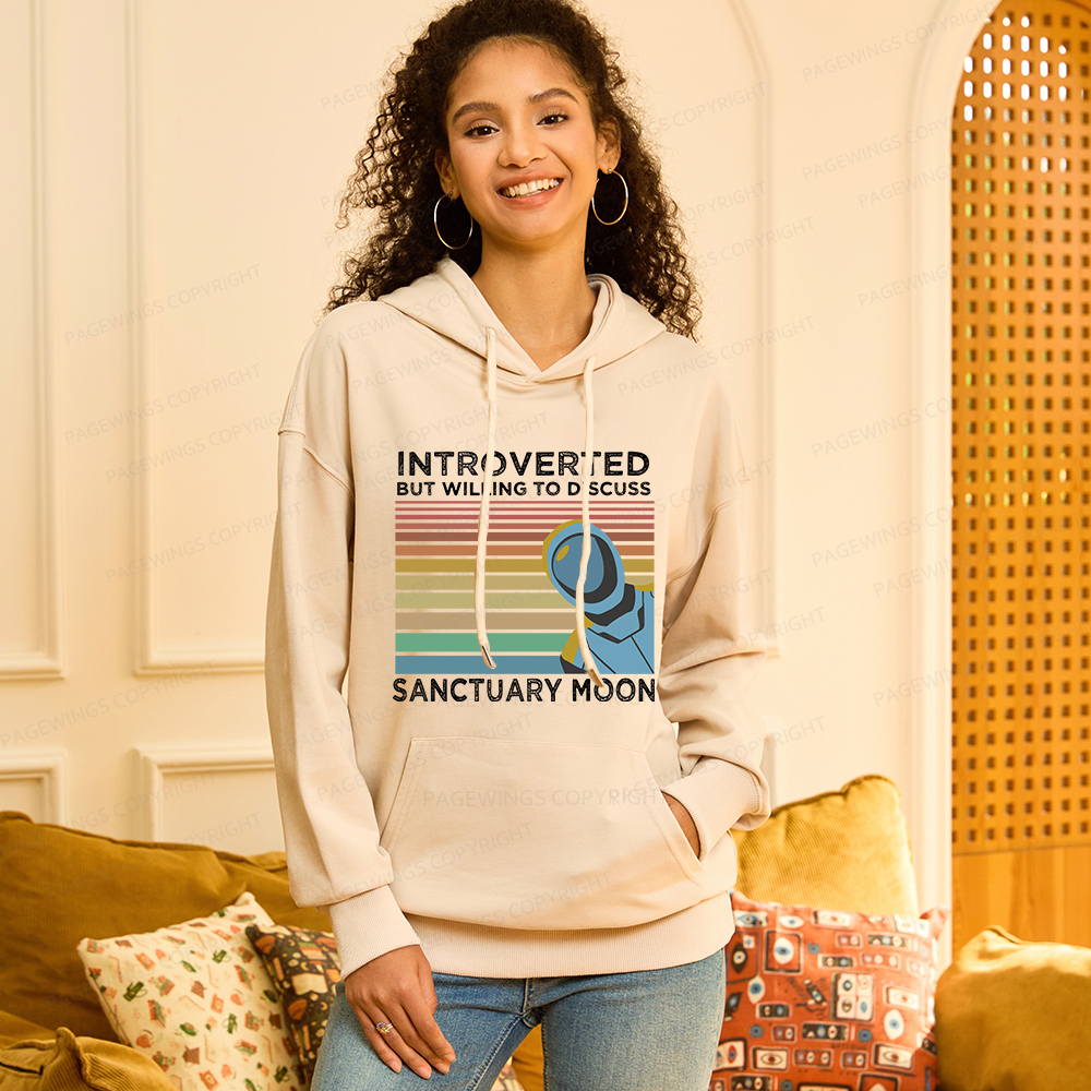 Pagewings Introverted But Willing to Discuss Sanctuary Moon Unisex Classic Hoodie