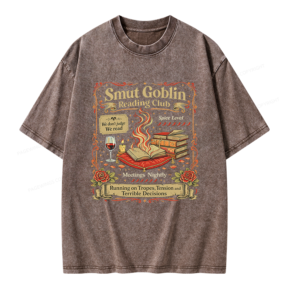 Pagewings Smut Goblin Unisex Washed T-shirt