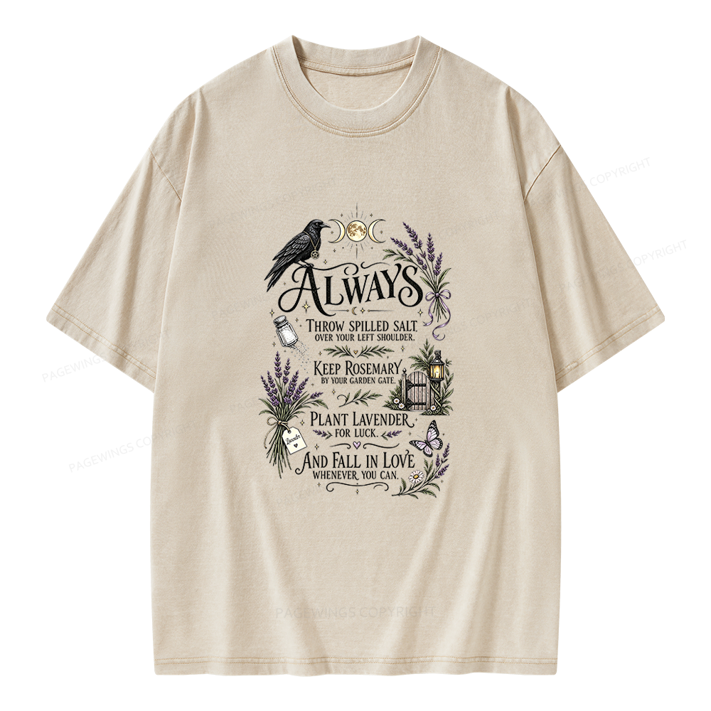 Pagewings Mystical Witchy Unisex Washed T-shirt